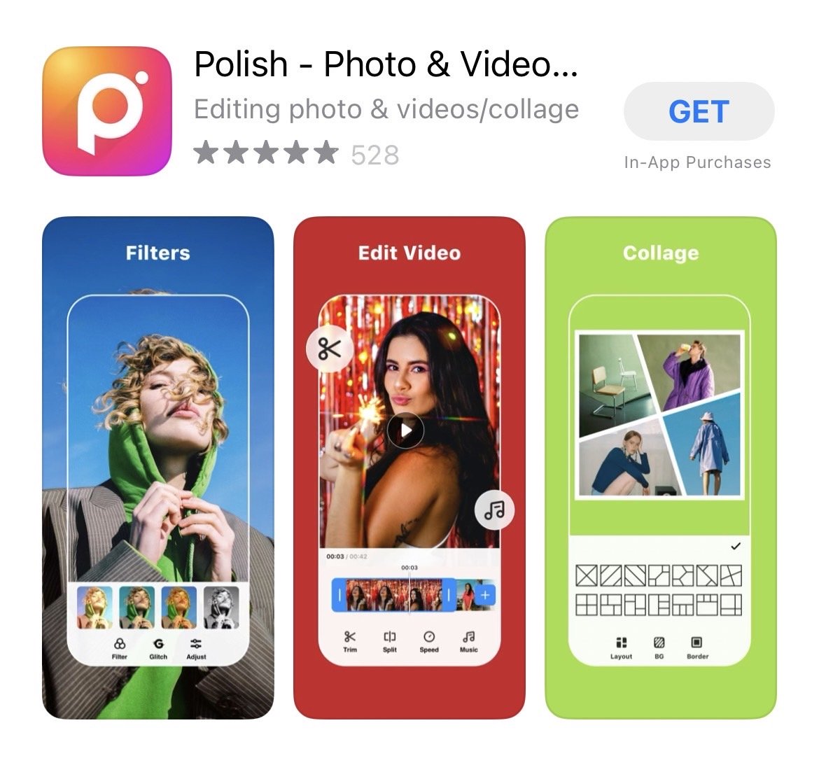 แอปตัดต่อ Polish - Photo Editor